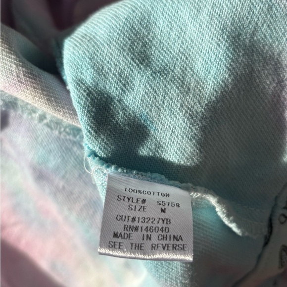 NEW Signature8 Women Cropped Denim Jacket Paisley Print Tie Dye Size Medium - Picture 4 of 6